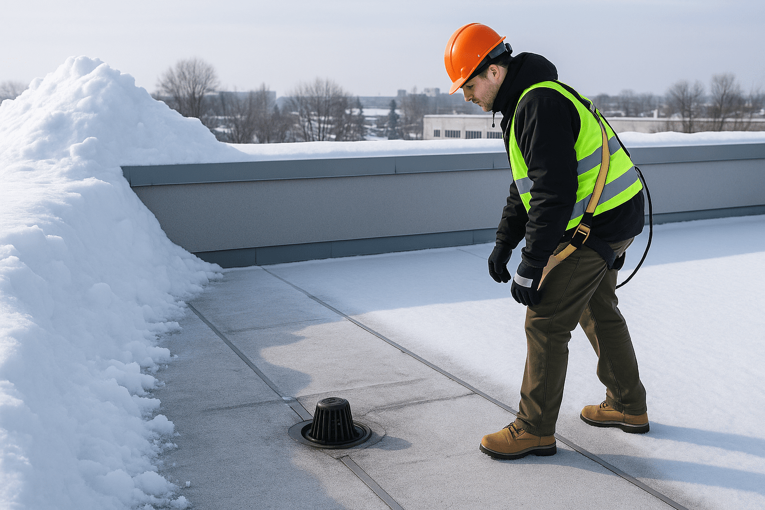 commercial roof inspection for winter